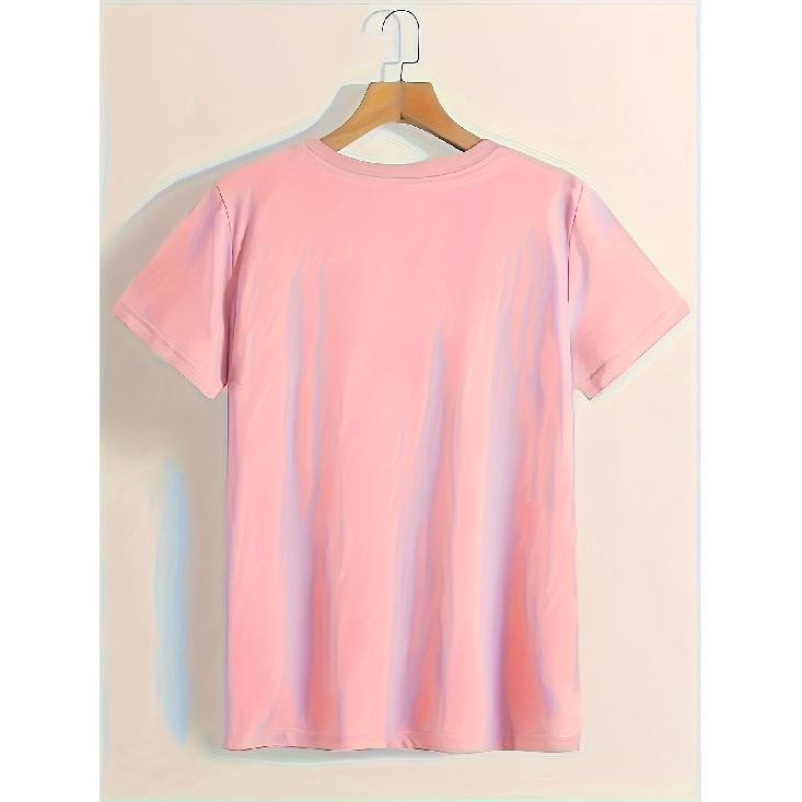 Pattern Printing T Shirt Short-sleeve Round Neck Casual Top Women's Clothing