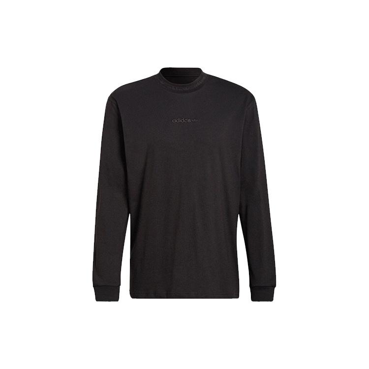 adidas originals Logo Sports Round Neck Long Sleeves Black Men s HM2662 L