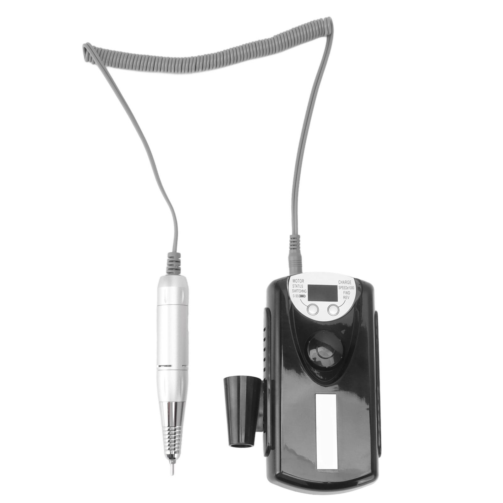 

ЖК-машинка для маникюра, домашний салон, портативная электрическая пилка для ногтей, маникюрный инструмент для мастера по маникюру US Plug чёрный