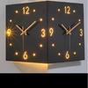 Creative Modern Double-Sided Wall Clock for Living Room – Stylish Corner Design, Minimalist Ins Style