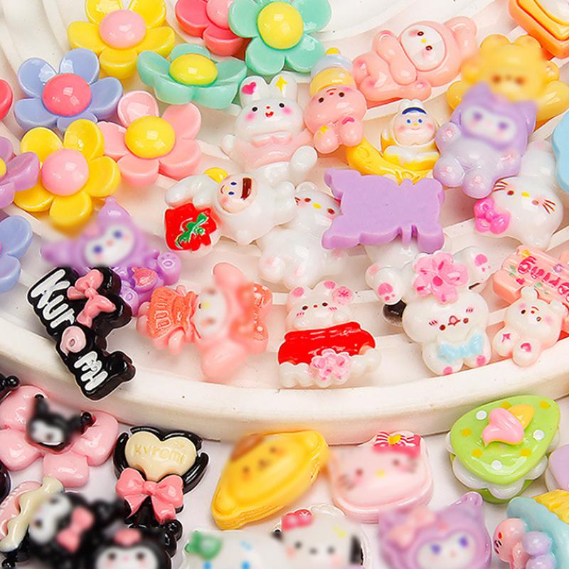 10Pcs Colorful Flower Flatback Resin Cabochons Flower Cabochon Beads For Diy Crafts Jewelry Making Decoration Accessories