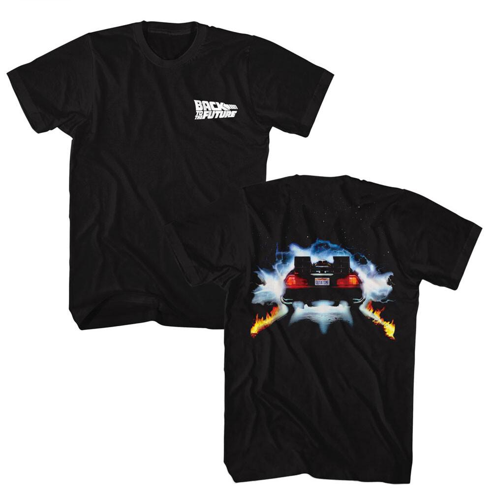 Back To The Future Movie DeLorean Outatime Lightning Bolts Men T Shirt XXXL