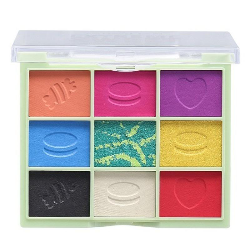 9barevná matná třpytivá paleta očních stínů, diamantové třpytky, tělové lesklé líčení
