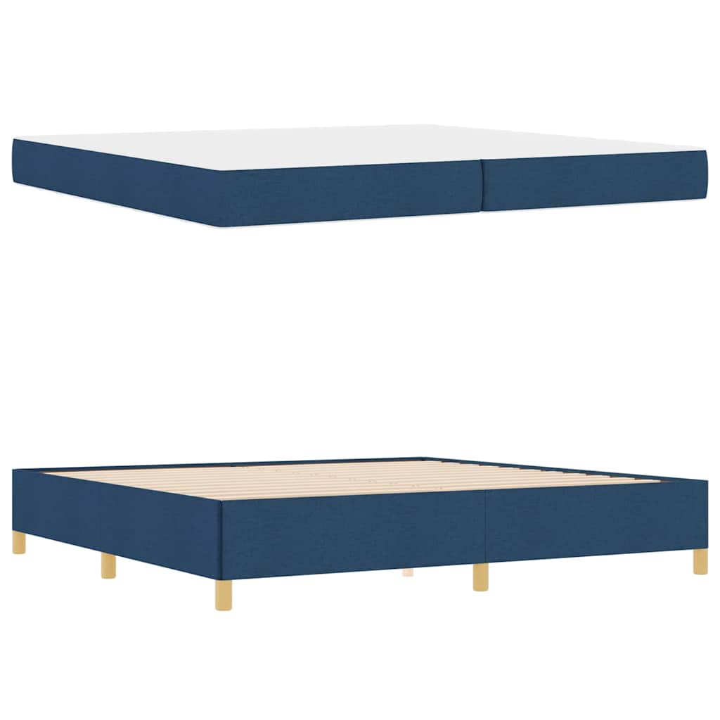 Bed Frame with Mattress Blue 200 x 200 cm Fabric