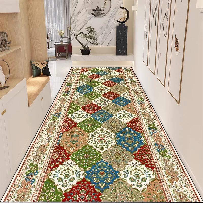 

Long Vintage Corridor Runners Carpet Non-slip Stair Carpet Washable Aisle Rug Decoration Home Carpets Passageway Floor Mats 60x200cm 23.6x78in