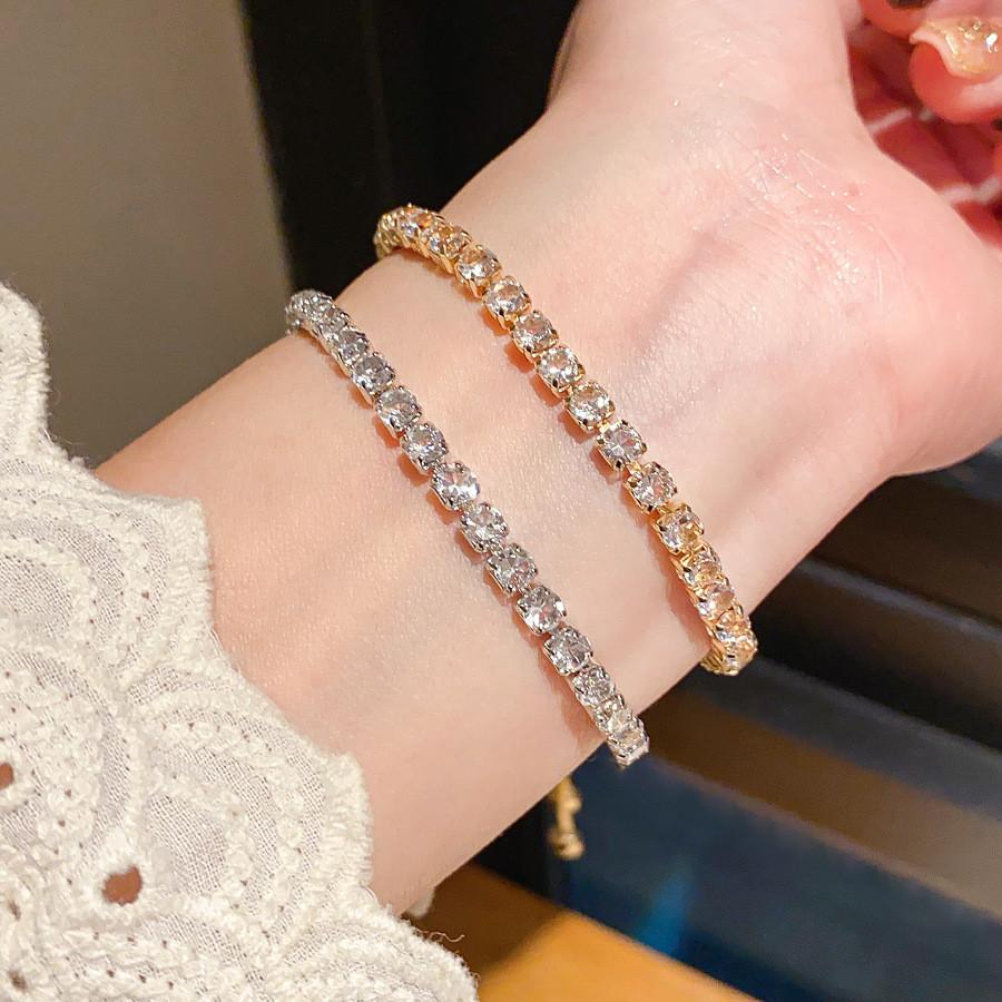 Geometric Square Zircon Fashion Bracelet With Cubic Zirconia For Women Gift