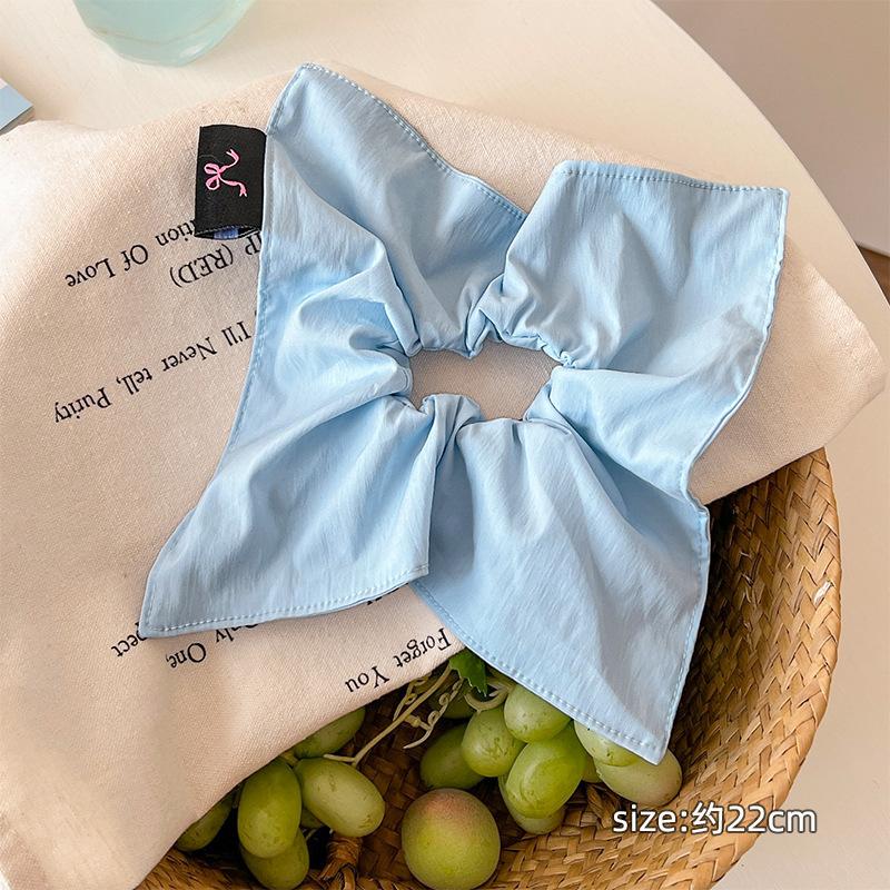 Blue plaid square towel large intestine hair band women's ball head hair rope headrope small fresh rubber band headdress
