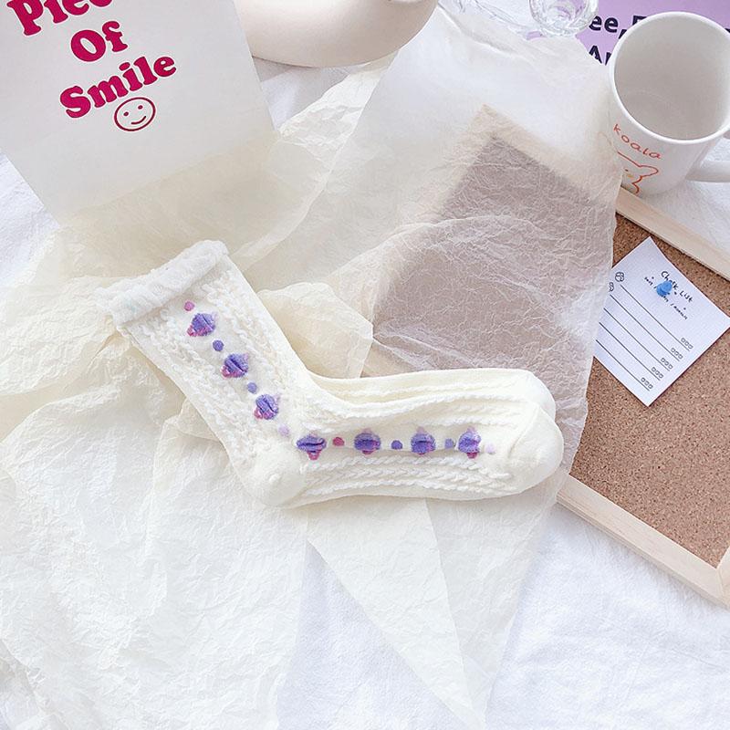 [COSPLACOOL]Harajuku Planet Point Yarn Funny Socks Japanese Creative Moon Stars Socks Women Warm Cute Novelty Femme Sokken Meias