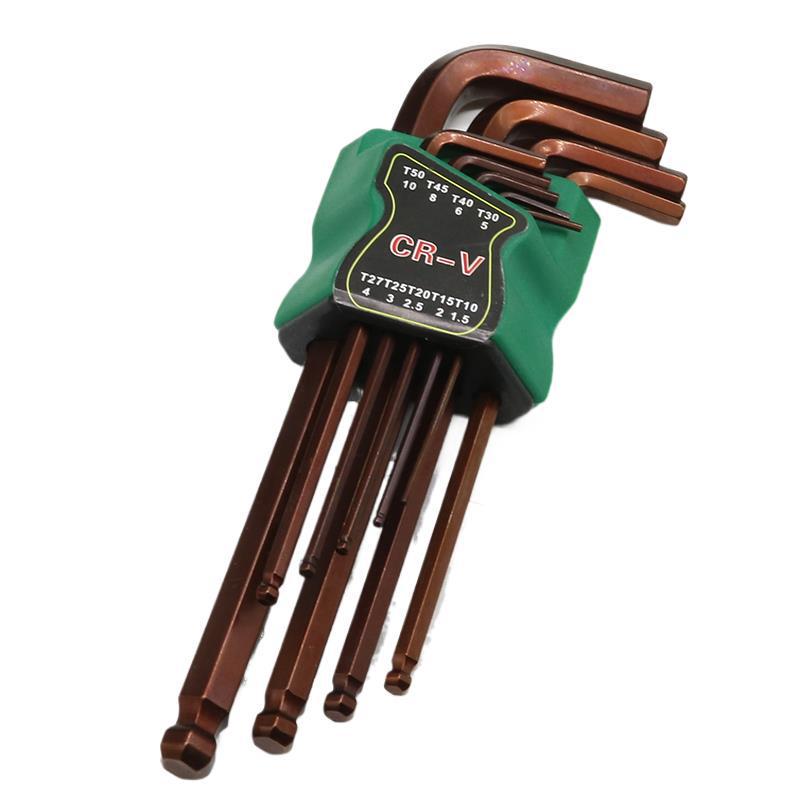Chrome Vanadium Steel 9-Piece Hex Key & Torx Wrench Set