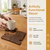 4pcs Non Slip Wooden Coaster Set Vintage Building Block Coasters Mug Coffee Coaster  Home Decor