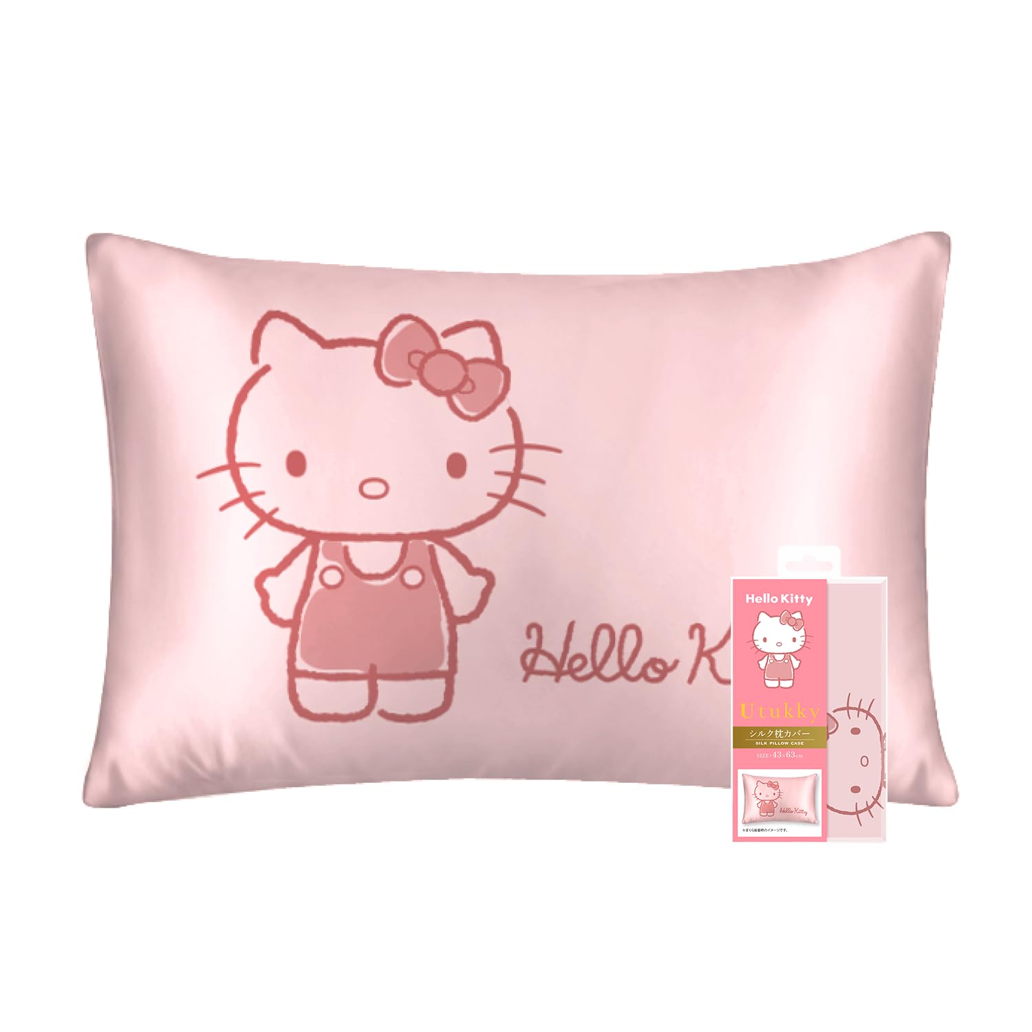 

Utukky Silk Персонажи Sanrio Hello Подходит для всех Милый Sanrio 1 Наволочка Наволочка, Китти, 43x63см, 100% Шелк, Наволочка в стиле конверта,