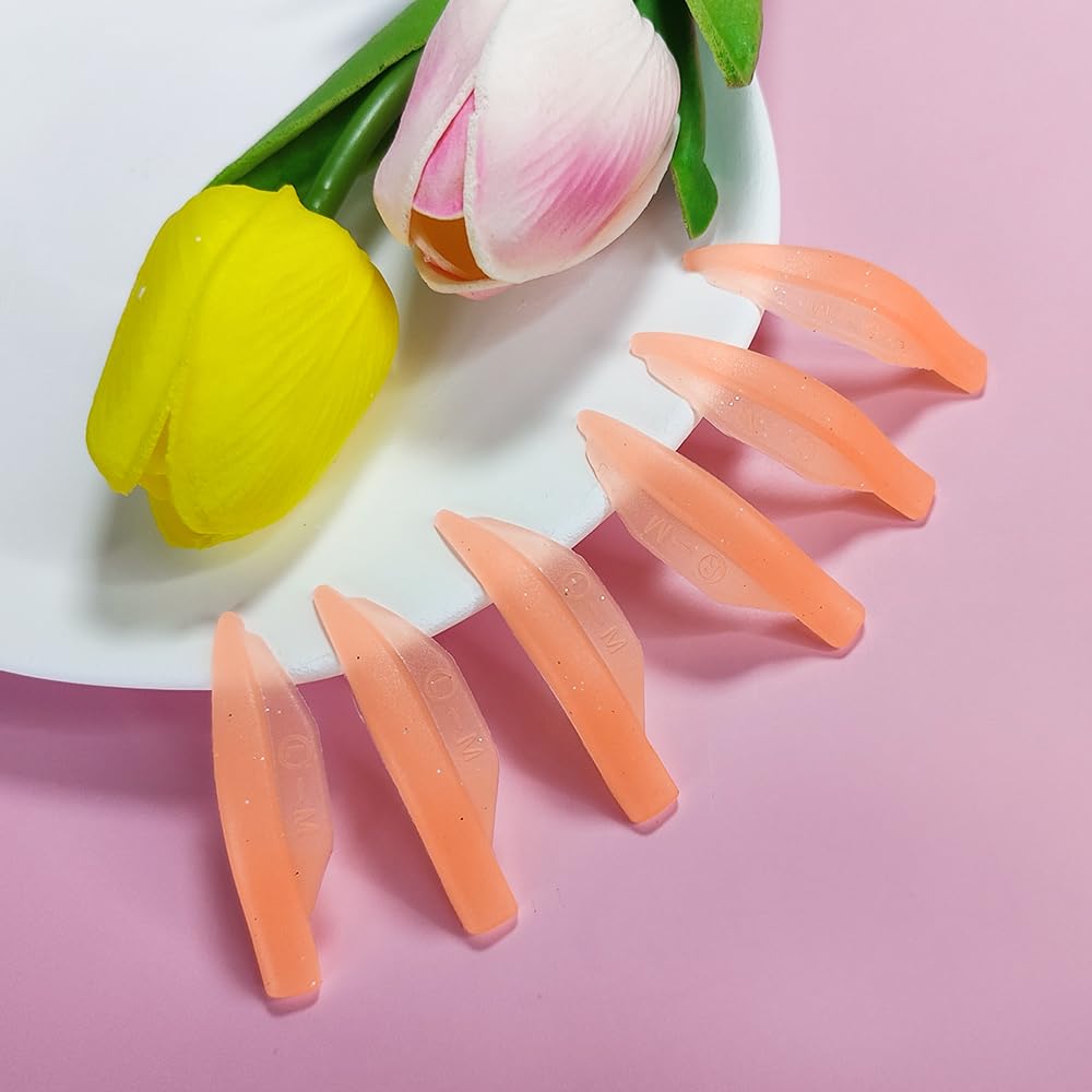 Libeauty Eyelash Lift Silicone Pads, Reusable Eyelash Perm Rod Size 5 Pairs, Lower Eyelash Pad 1 Pair, Eyelash Curling Pads, Lash Lifting Shields,