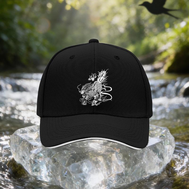 Dragon Cap for Men Women Adjustable Lightweight Baseball Hat with Dragon Pattern Unisex Outdoor Sun Hat Suitable for Travel