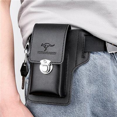 Mobile Phone Pocket Men's Mobile Phone Leather Case Can Hang Keys and Wear Belt Dedicated High Quality Large Capacity Bags