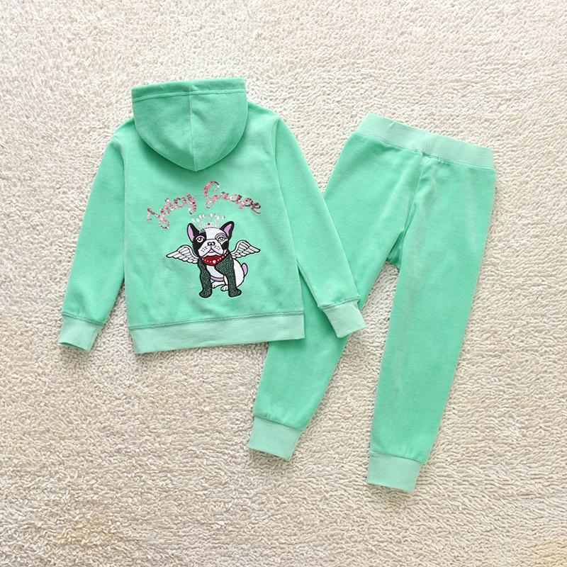 Europäischer & Amerikanischer Samt-Hoodie & Hose mit geradem Bein für Mädchen - Zweiteilige Freizeit-Sportbekleidung