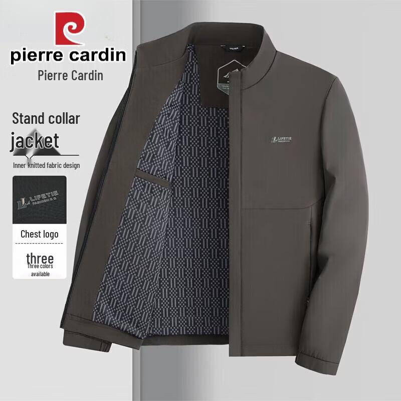 Pierre Cardin Men's Fleece-Lined Stand-Collar Business Casual Jacket