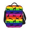 Greyt Greyhound Rainbow Resuable Lunch Boxes for Multifunction Whippet Sighthound Dog Cooler Thermal Food Insulated Lunch Bag