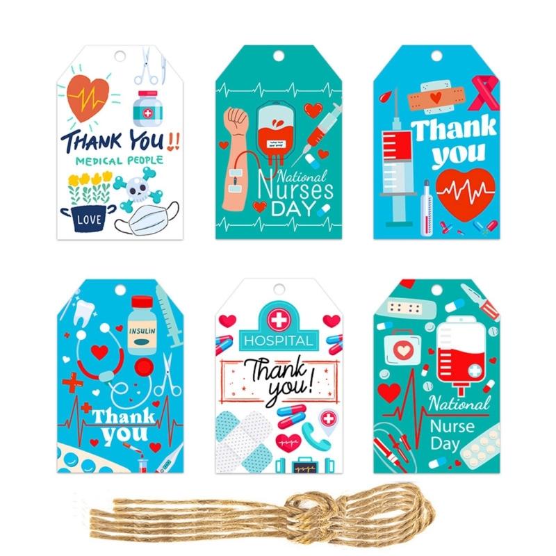 

60 Pieces Nurses Appreciation Week Supplies Decorative Hanging Pendant for Medicals Party and Nurse Day Decorations