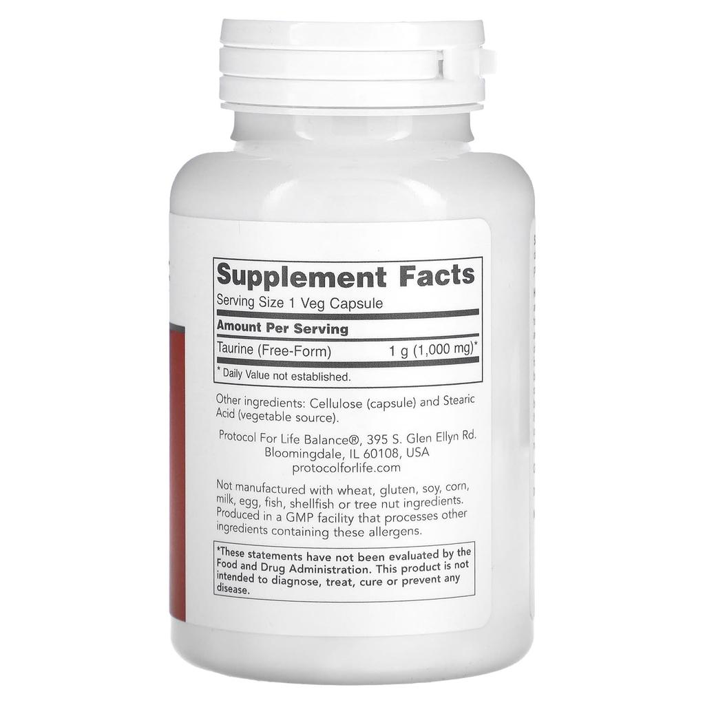 Tauryna, 1000 mg, 100 kapsułek wegetariańskich