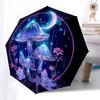 1pc Fantasy Mushroom Night Scene Umbrella with Plastic Handle,Vibrant Cartoon Pattern,Multi-functional UmbrellaB1968