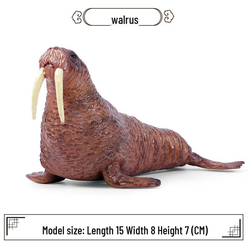 Kids Cognitive Marine Animal Walrus Plastic Model Toy Decoration