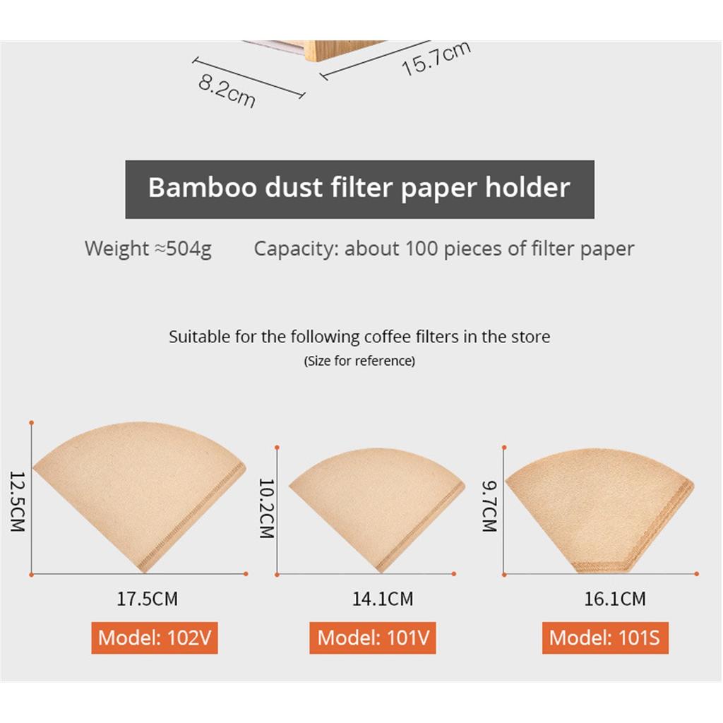 Coffee Filter Paper Holder Storage Box Wood Dust-proof V60 Filter Paper Rack Stand Home Cafe Making Coffee Accessories Coffeware