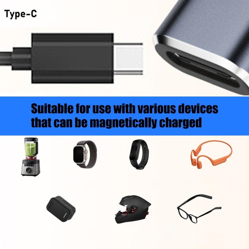 High Efficiency Magnetic Charging Adapter Type C to 2Pin 2.8mm Spacing Connector for Bone Conduction Earphones