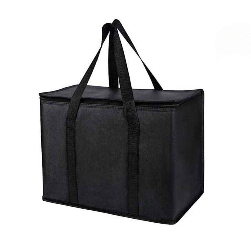 

Large Insulated Bag: Keep Food Hot & Cold For Hours with Carry Handle Zipper Case Shopping Delivery Picnic Large Organizer чёрный
