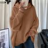 Turtleneck Pile Collar Long Sleeve Thickened Warm Pullover Sweater Women Autumn Winter Solid Color Mid-Length Sweater Jumper Female Clothing