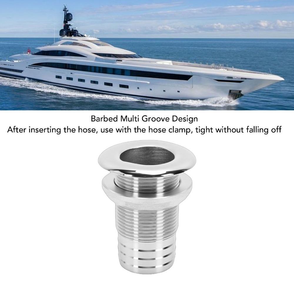 Barbed Design Marine Drain Outlet Standard Length Water Drain Fitting Thru Hull Fitting For Yacht