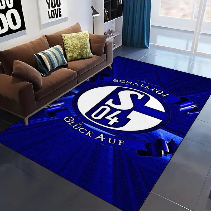 Tappeto Schalke 04 per Soggiorno Camera da Letto Casa Decorazione Divano, Tappetino Antiscivolo per Giochi Bambini