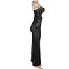 Summer Maxi Dress Elegant Women Backless Floral Cut Out Sexy Party Gown See Through Halter Club