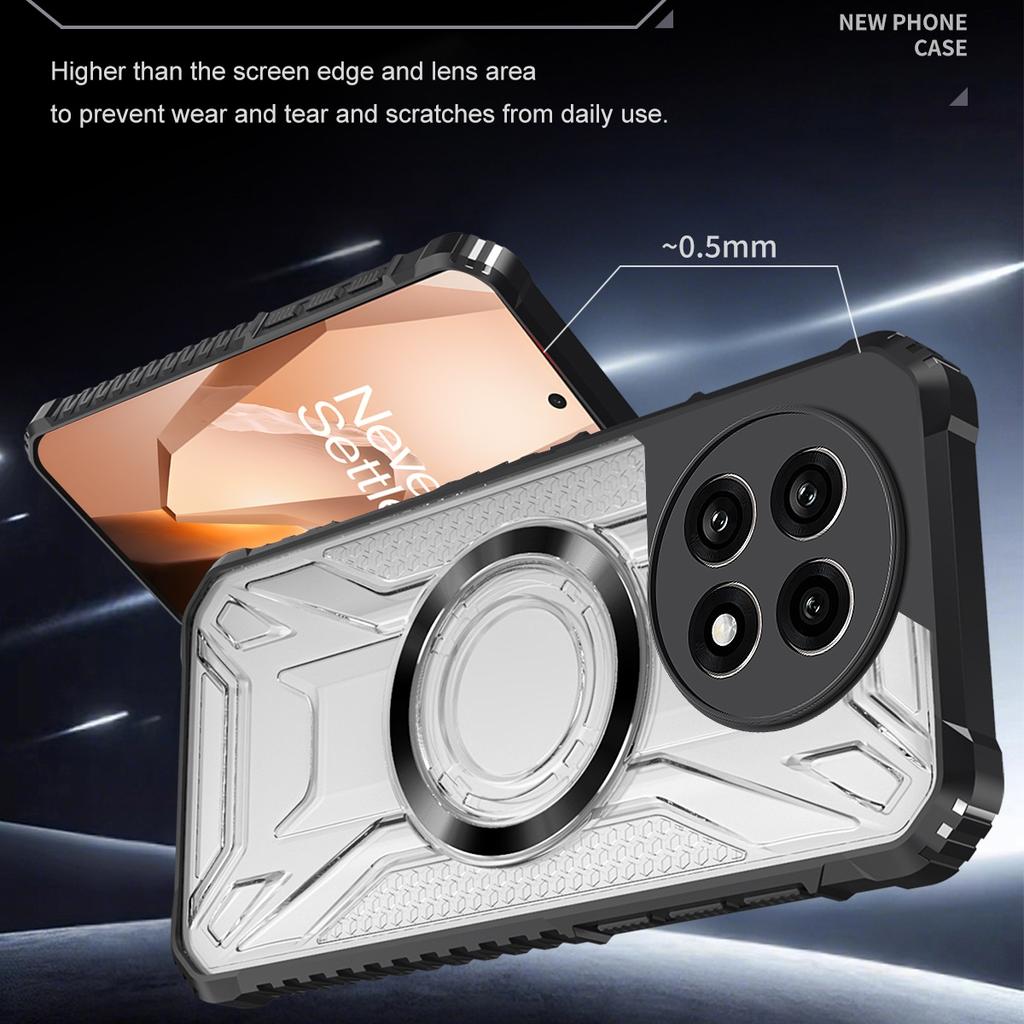 Frosted PC Military Grade Anti Drop Magsafe Magnetic Phone Case For OnePlus 13 13R Nord 4 Non-Slip Soft Full Bumper Cover
