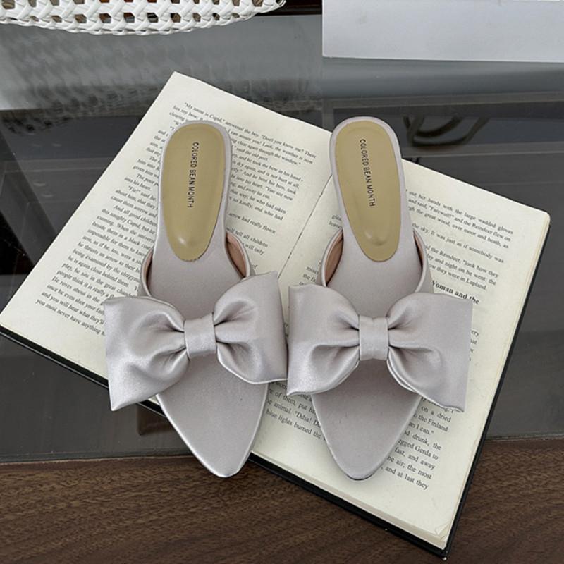 

Bailamos Brand Women Slippers Fashion Summer Bow Flat Sandals Outdoor Beach Slippers Women Flat Shoes Women Dress Slides Mujier 35