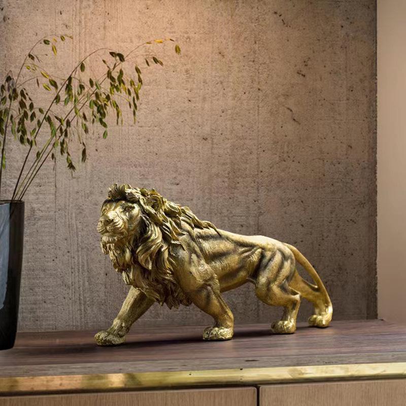 Atmospheric Lion Resin Ornament Home Office Wine Cabinet TV Cabinet Model Room Decoration Crafts Ornament
