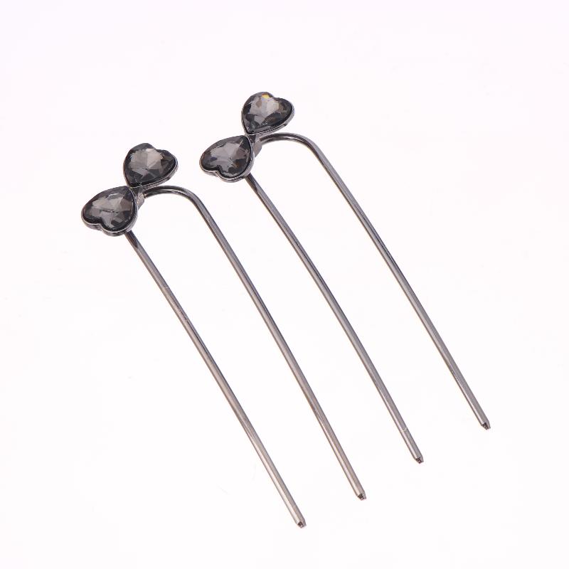 2Pcs Vintage Ancient Style Flower U-Shaped Hairpin Temperament Bow Hair Sticks Fairy Retro Hair Accessories Girl Gifts