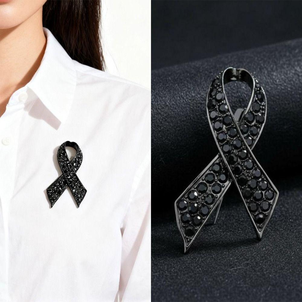 New Black Memorial Black Badge Souvenir Funeral Mourning Badge Alloy Queen Black Ribbon Brooch Pin For Funerals and Mourning