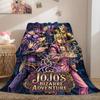 JoJo's Bizarre Adventure Flanelldecke mit Aufdruck, Bettwäsche im Cartoon-Design für Sofa, Gemütliche Heimdekoration, Reise-Picknick-Decke_LIAN