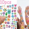 10sheets Cartoon Little Monster Tattoo Stickers For Hand Face Body Temporary Waterproof Tattoo Stickers Kids Creative Gifts