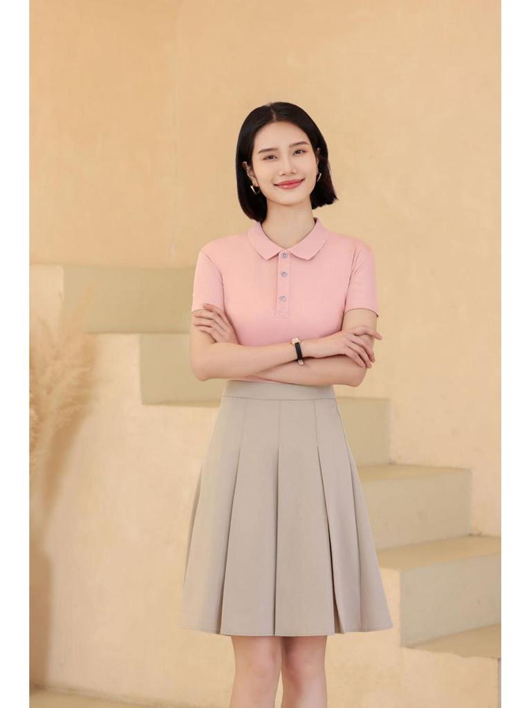 Kurzarm Umlegekragen Kundenspezifisches Poloshirt - Unifarbe, Werbe-T-Shirt, Arbeitskleidung Uniform, Doppelring-Schnalle.