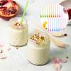 20pcs Reusable Straw Spoons with 2pcs Straw brushes for Cocktails, Smoothies