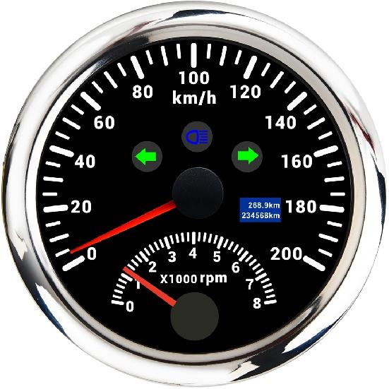 New 85mm Digital Car Truck Boat GPS Speedometer Gauge 0-200KM/H 0-120kmh Speed Meter Tachometer 8000RPM for Car Boat ATV