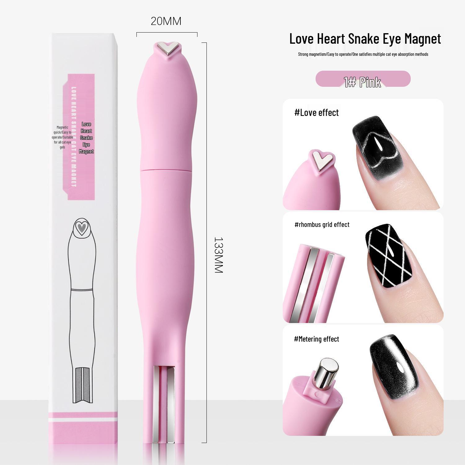 

3-in-1 Magnetic Nail Art Tool: Heart, Snake, Cat Eye Gel Polish Magnet