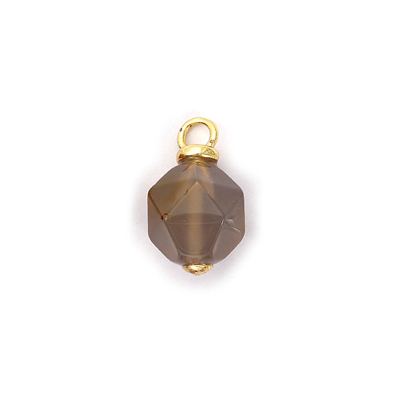 2 Pcs Brass & Natural Stone Charms 18k Gold Plated Rectangle Oval Round Cylinder Heart Shape Pendants For DIY Necklace Making