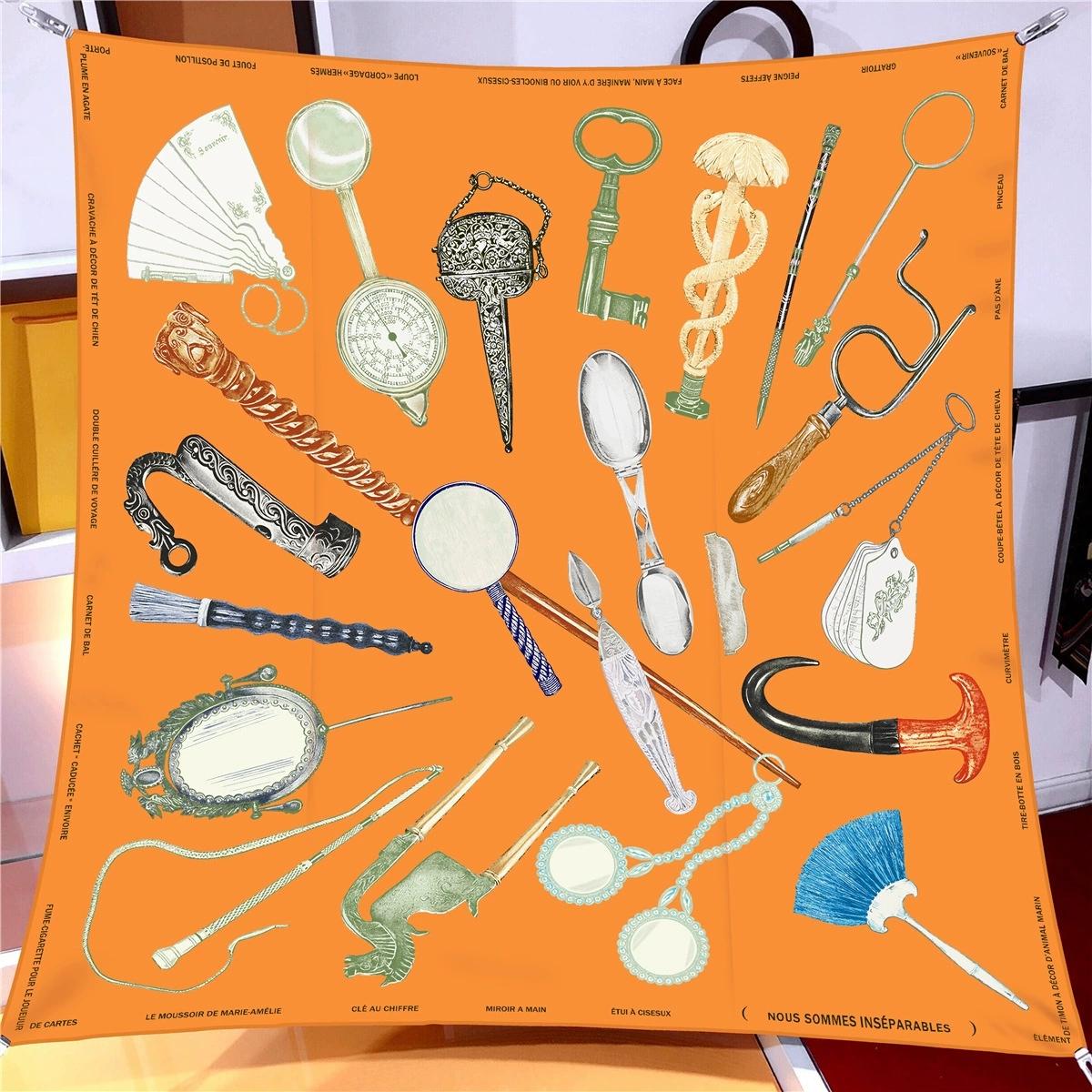 

90x90cm High-quality Twill Silk Tourist Scarfs Ladies Sun Protection Square Shawl and Scarf Ladies Bandana Hijab Foulard 90x90cm