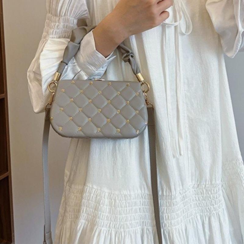 Beading Pu Shoulder Bags Women Chain on Sale  High Quality Hasp Small Square Bags Solid Fashion Crossbody Bags