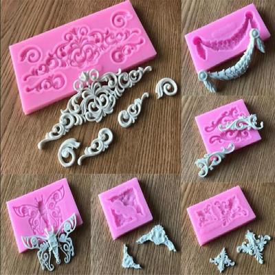 1pc Flower Pattern Silicone Mold Mat 3D Lace Mold Fondant Cake Decoration Sugar Craft Tool Baking Tools Cake Tools