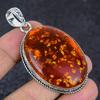 Natural Baltic Amber Gemstone 925 Sterling Silver Jewelry Pendant 2.56" r9A35