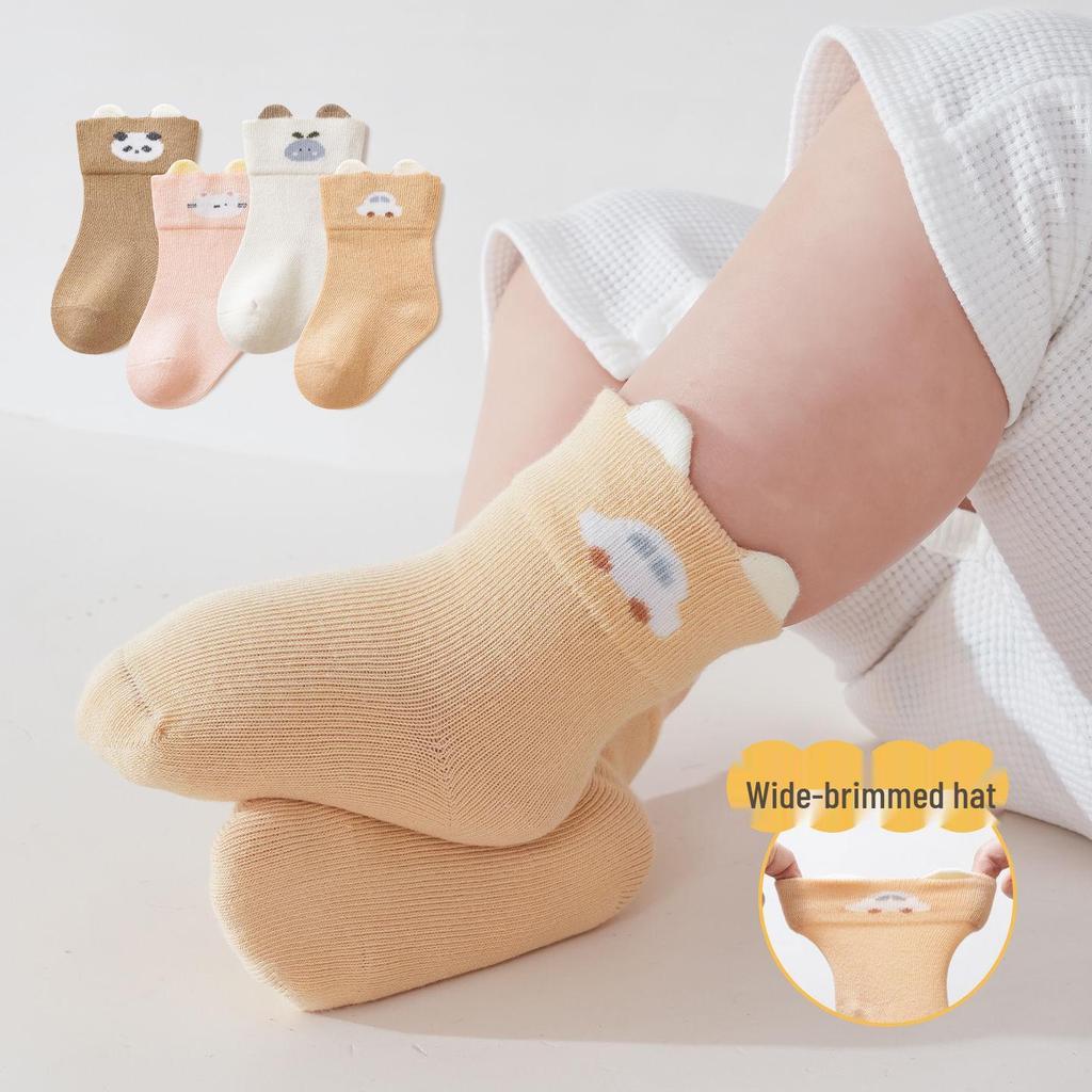 Atmungsaktive Baumwoll-Wadenlange Babysocken: Hoher Stretch, Weithalsdesign für Jungen und Mädchen - Perfekt für Frühling, Herbst und Winter.