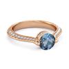 London Blue Topaz Pave Split Band Ring - 925 Sterling Silver Rose Gold Vermeil
